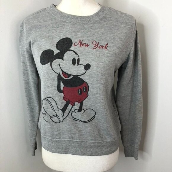 Madewell Tops - Madewell Mickey Mouse Sweatshirt New York Graphic Womens Size XXS ***FLAW***